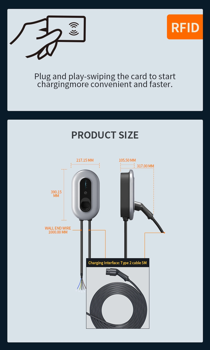 AC Type2 EV Charging Station Electric Car Battery Charger Wallbox