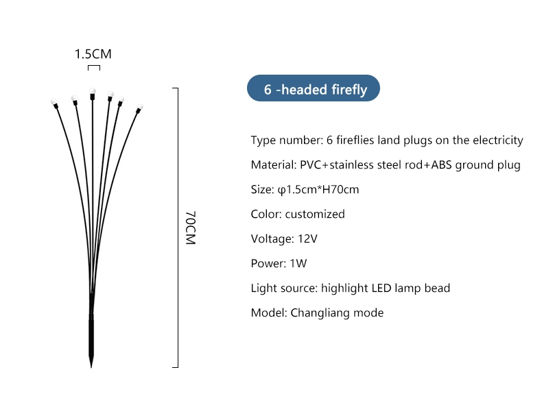 Solar Firefly Light Waterproof LED Garden Light for Lawn Floor Path Decoration LED Wind Swing Light