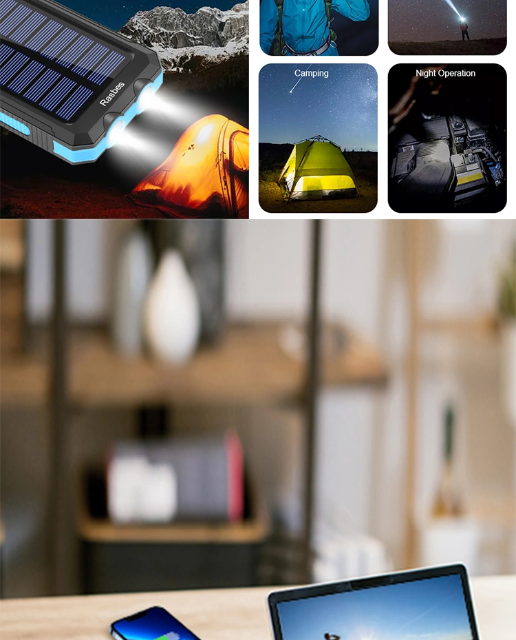 IP67 Ipx6 20000mAh Waterproof Portable Solar Power Bank